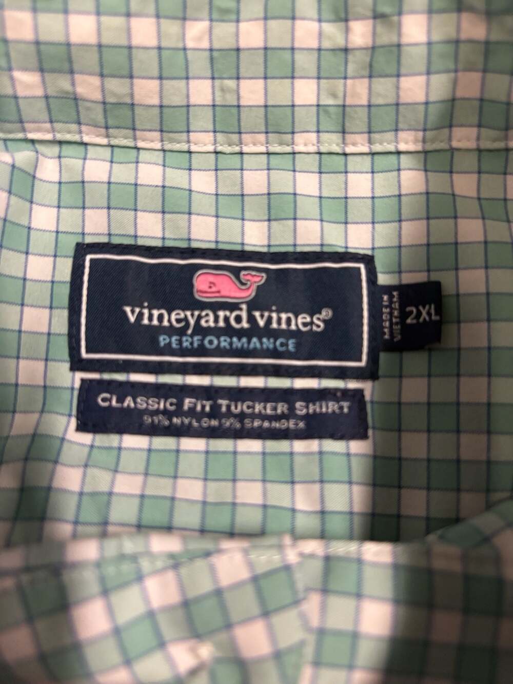 Vineyard Vines Performance Classic Fit Tucker Shirt Green Plaid